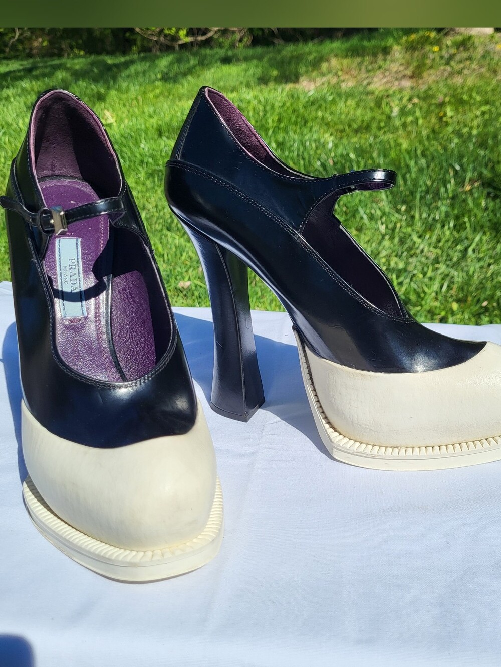 Prada Runway Platform Mary Jane High Heels Pumps Womens Shoes - Picture 2 of 16